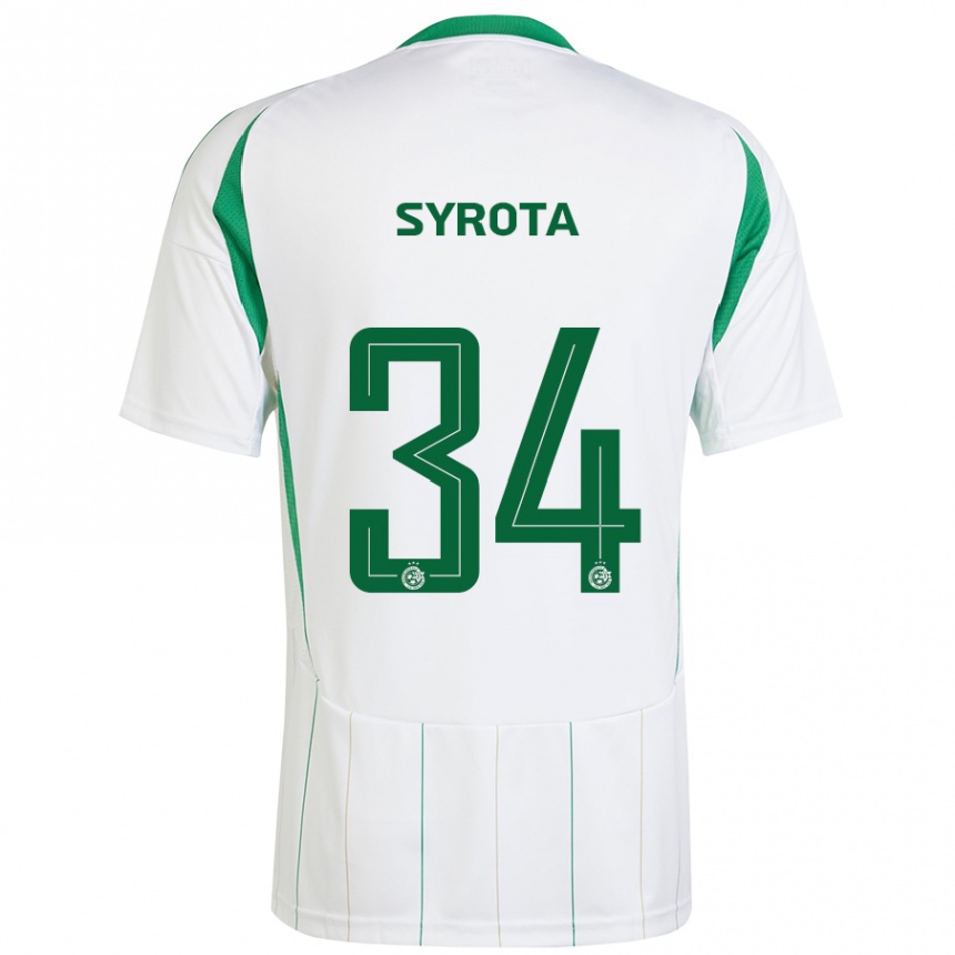 Men Football Oleksandr Syrota #34 White Green Away Jersey 2024/25 T-Shirt Uk