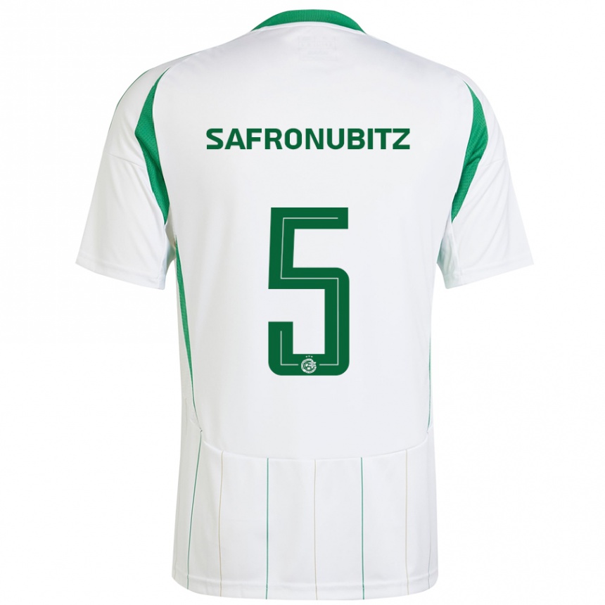 Men Football Dan Safronubitz #5 White Green Away Jersey 2024/25 T-Shirt Uk