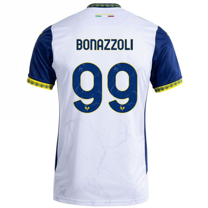 Men Football Federico Bonazzoli #99 White Blue Away Jersey 2024/25 T-Shirt Uk