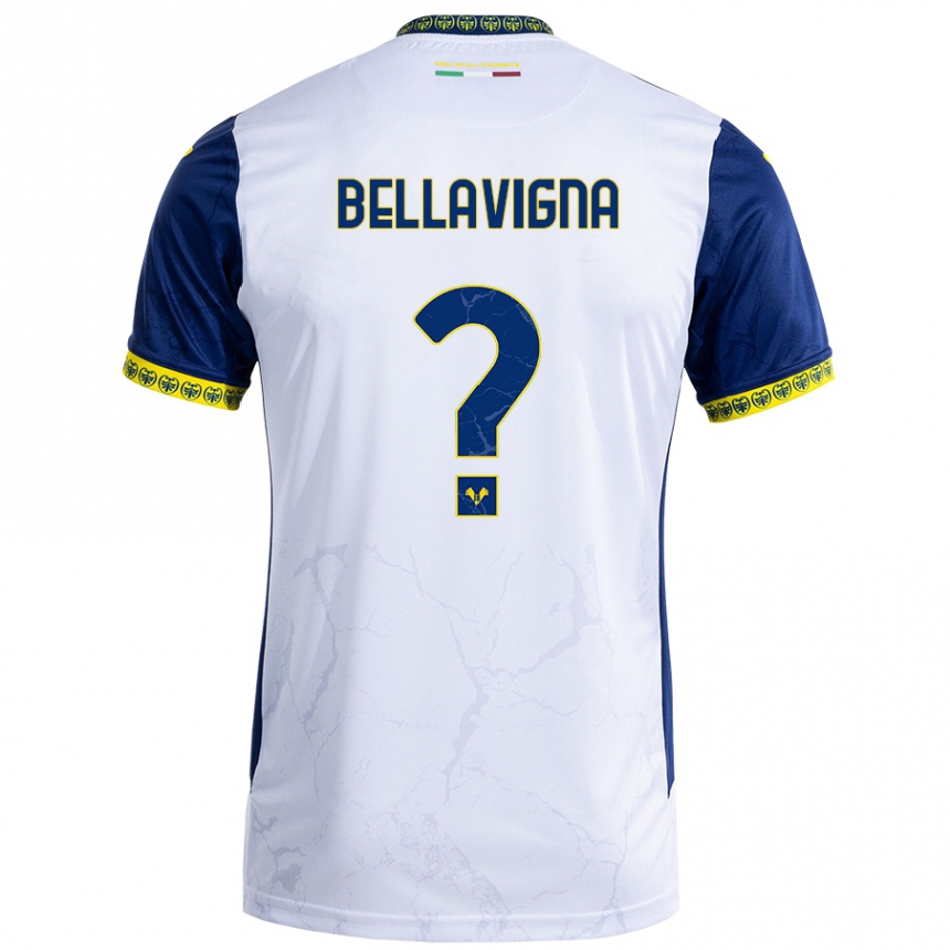 Men Football Marco Bellavigna #0 White Blue Away Jersey 2024/25 T-Shirt Uk