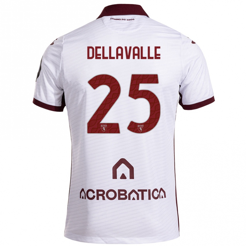 Men Football Alessandro Dellavalle #25 White Maroon Away Jersey 2024/25 T-Shirt Uk