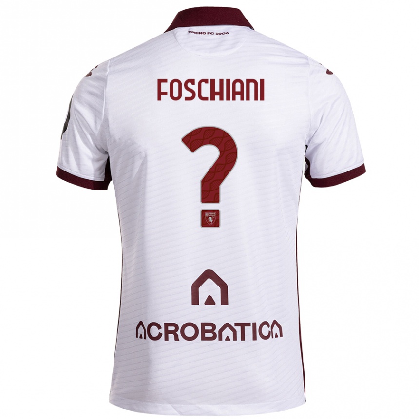 Men Football Francesco Foschiani #0 White Maroon Away Jersey 2024/25 T-Shirt Uk