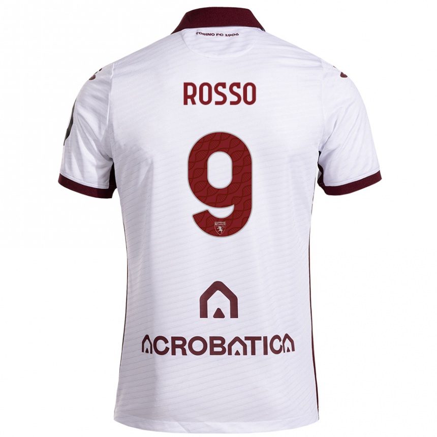 Men Football Eleonora Rosso #9 White Maroon Away Jersey 2024/25 T-Shirt Uk