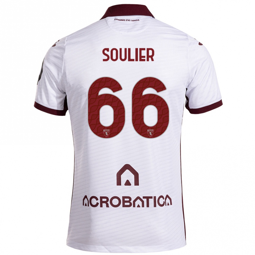 Men Football Evan Soulier #66 White Maroon Away Jersey 2024/25 T-Shirt Uk