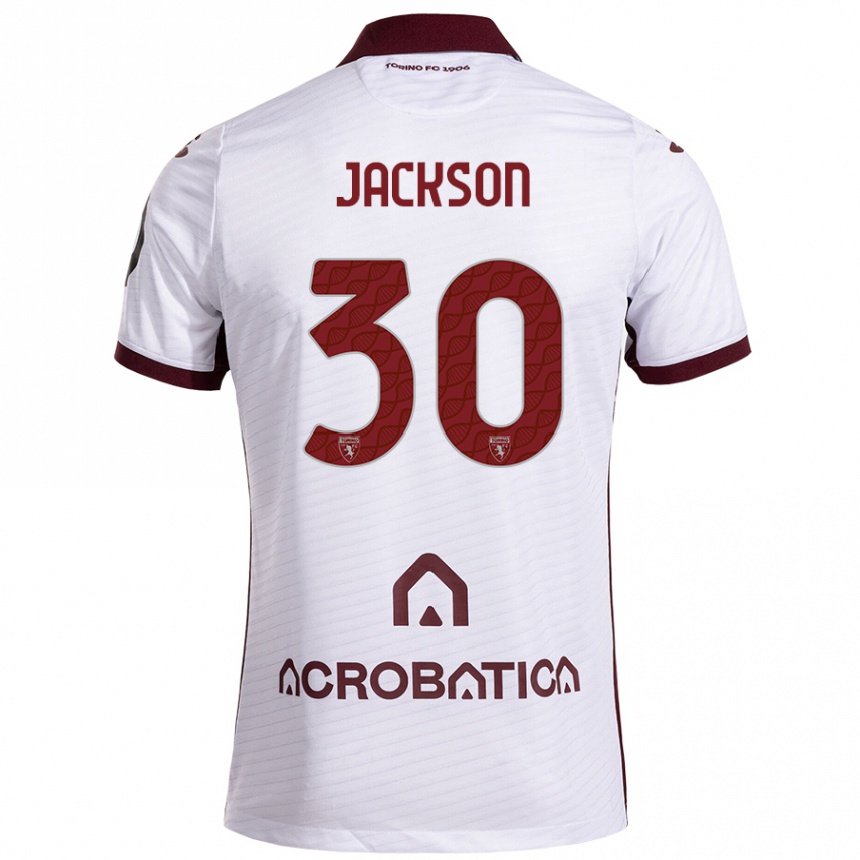 Men Football Michael Jackson #30 White Maroon Away Jersey 2024/25 T-Shirt Uk