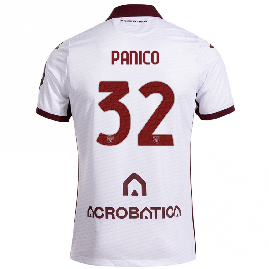 Men Football Patrizia Panico #32 White Maroon Away Jersey 2024/25 T-Shirt Uk