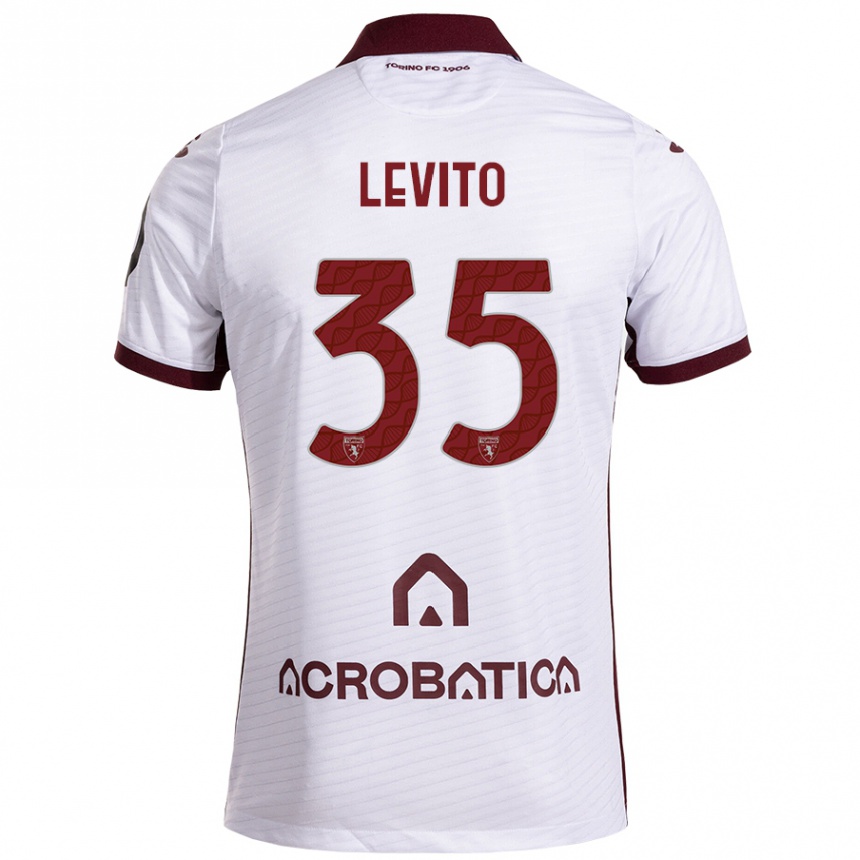 Men Football Isabeau Levito #35 White Maroon Away Jersey 2024/25 T-Shirt Uk