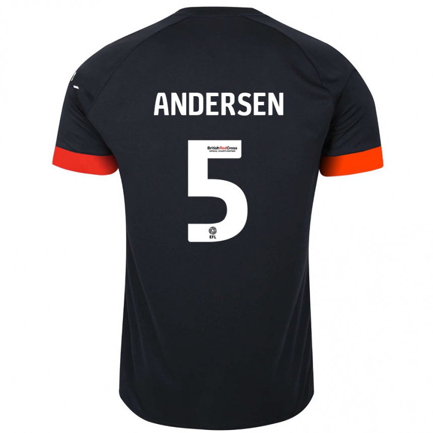 Men Football Mads Andersen #5 Black Orange Away Jersey 2024/25 T-Shirt Uk