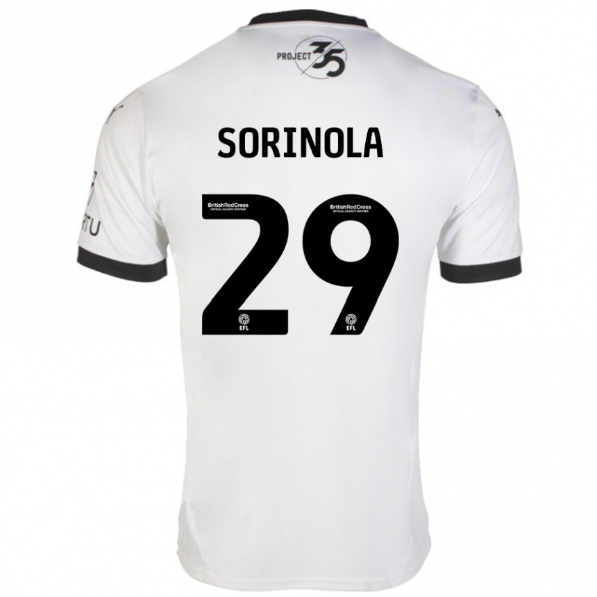 Men Football Matthew Sorinola #29 White Black Away Jersey 2024/25 T-Shirt Uk