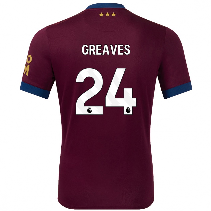 Men Football Jacob Greaves #24 Brown Away Jersey 2024/25 T-Shirt Uk