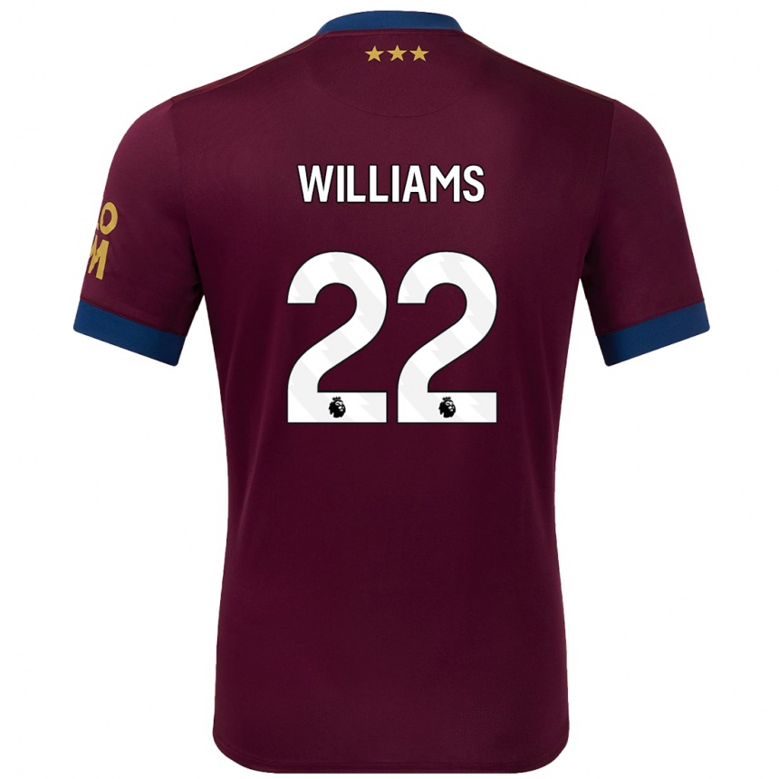 Men Football Evie Williams #22 Brown Away Jersey 2024/25 T-Shirt Uk