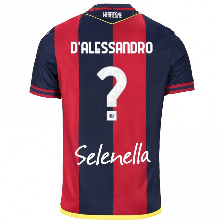 Women Football Giuliano D'alessandro #0 Red Royal Blue Home Jersey 2024/25 T-Shirt Uk