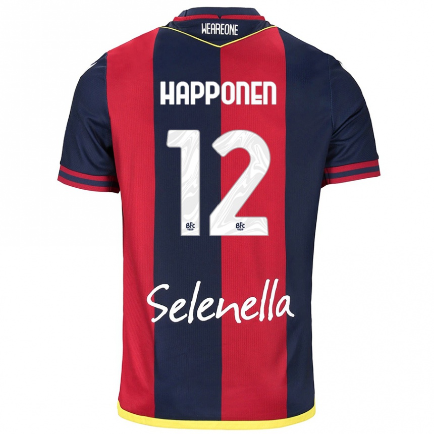 Women Football Ukko Happonen #12 Red Royal Blue Home Jersey 2024/25 T-Shirt Uk