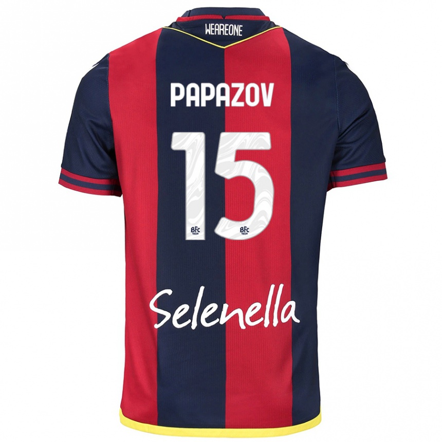 Women Football Dimitar Papazov #15 Red Royal Blue Home Jersey 2024/25 T-Shirt Uk