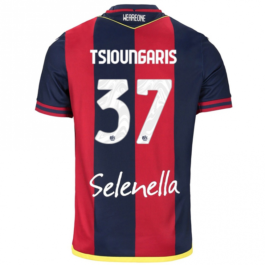 Women Football Theodoros Tsioungaris #37 Red Royal Blue Home Jersey 2024/25 T-Shirt Uk