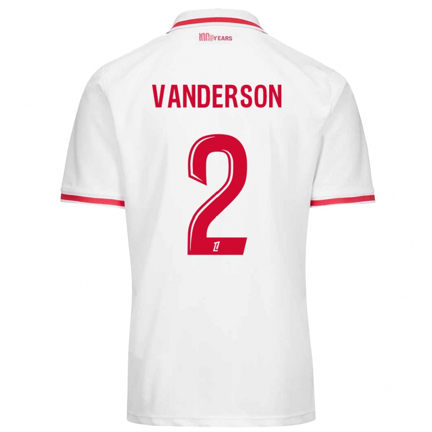 Women Football Vanderson #2 White Red Home Jersey 2024/25 T-Shirt Uk