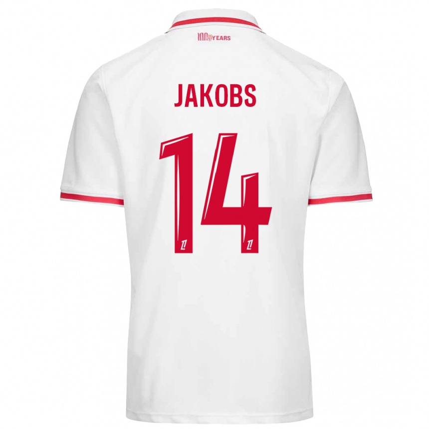 Women Football Ismail Jakobs #14 White Red Home Jersey 2024/25 T-Shirt Uk