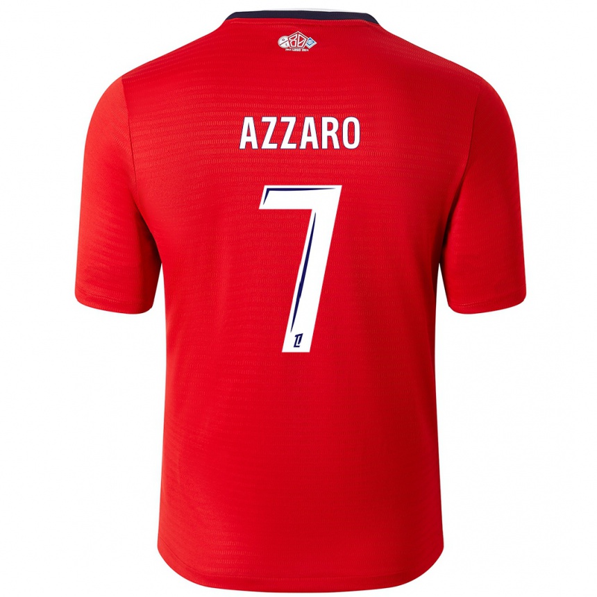 Women Football Lorena Azzaro #7 Red White Home Jersey 2024/25 T-Shirt Uk