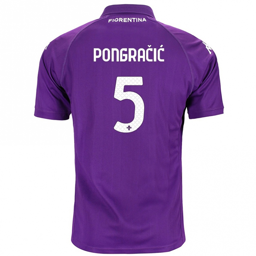 Women Football Marin Pongračić #5 Purple Home Jersey 2024/25 T-Shirt Uk