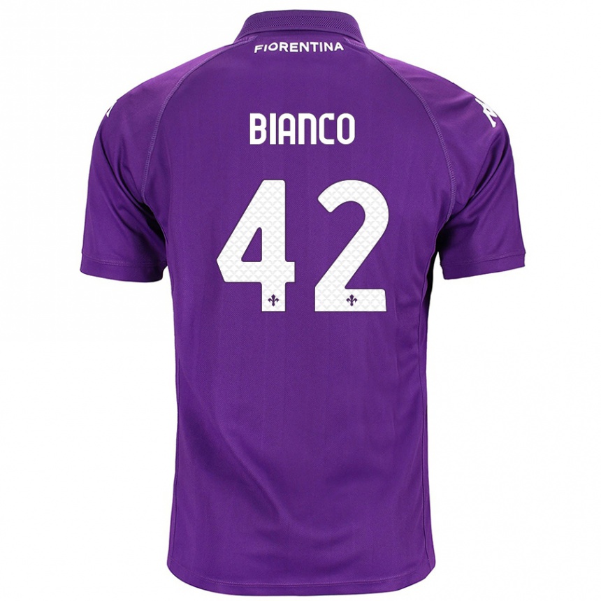 Women Football Alessandro Bianco #42 Purple Home Jersey 2024/25 T-Shirt Uk