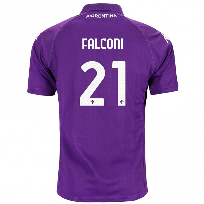 Women Football Niccolò Falconi #21 Purple Home Jersey 2024/25 T-Shirt Uk