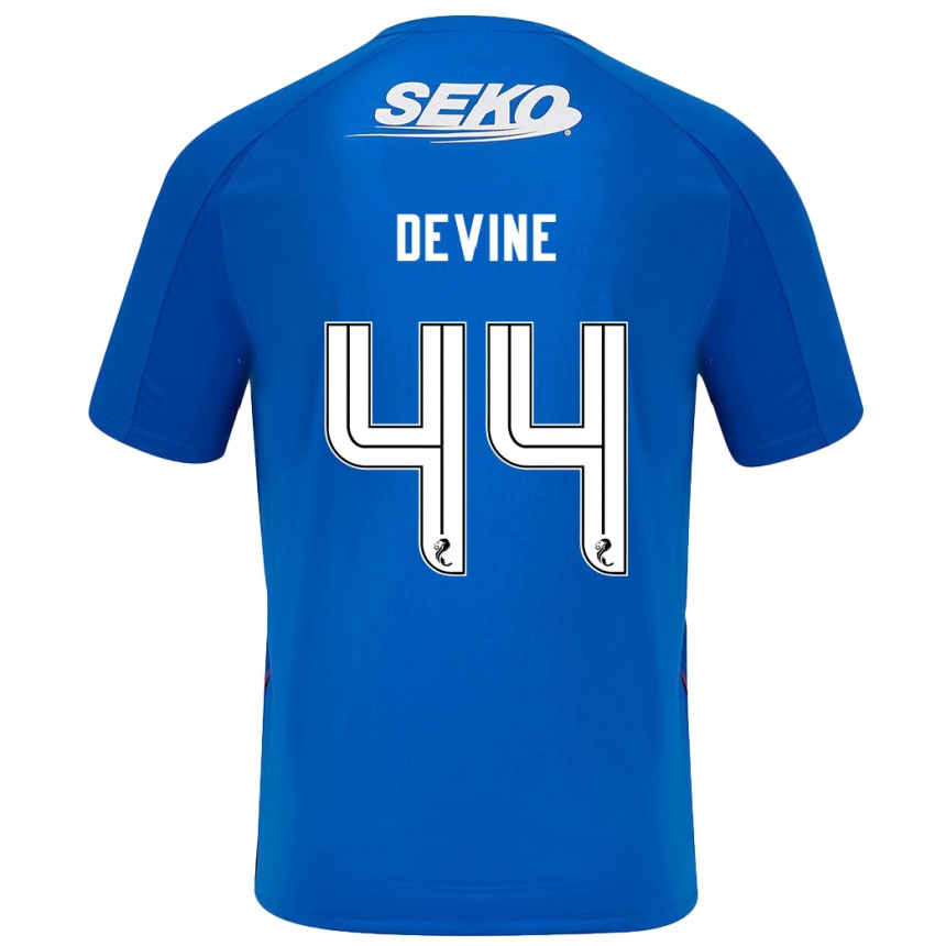 Women Football Adam Devine #44 Dark Blue Home Jersey 2024/25 T-Shirt Uk