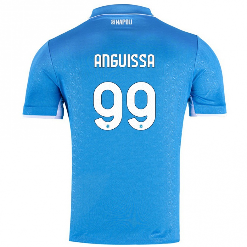 Women Football Andre Zambo Anguissa #99 Sky Blue Home Jersey 2024/25 T-Shirt Uk