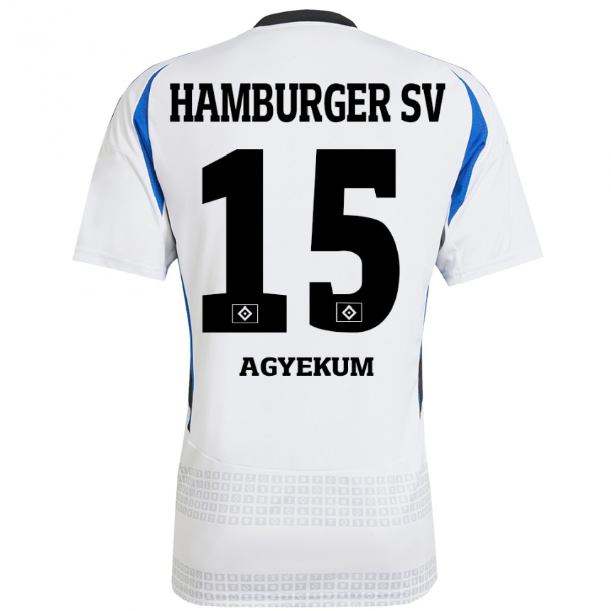 Women Football Joel Agyekum #15 White Blue Home Jersey 2024/25 T-Shirt Uk