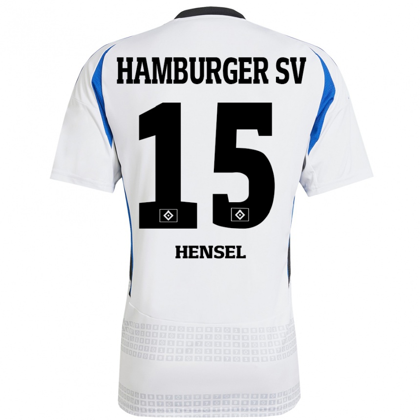 Women Football Janoah Hensel #15 White Blue Home Jersey 2024/25 T-Shirt Uk