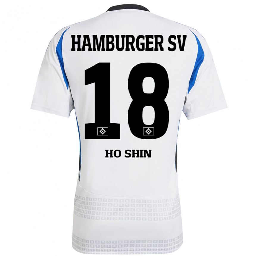 Women Football Jae Ho Shin #18 White Blue Home Jersey 2024/25 T-Shirt Uk