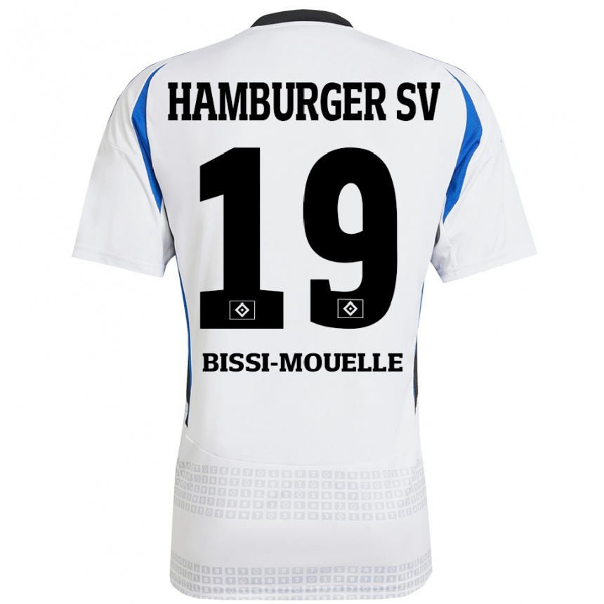 Women Football Jason Bissi-Mouelle #19 White Blue Home Jersey 2024/25 T-Shirt Uk