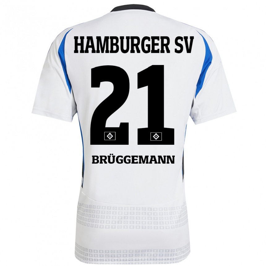 Women Football William Brüggemann #21 White Blue Home Jersey 2024/25 T-Shirt Uk