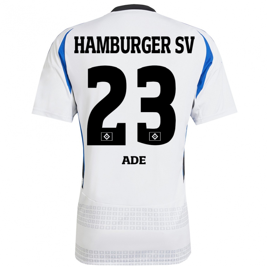 Women Football Jeremy Ade #23 White Blue Home Jersey 2024/25 T-Shirt Uk