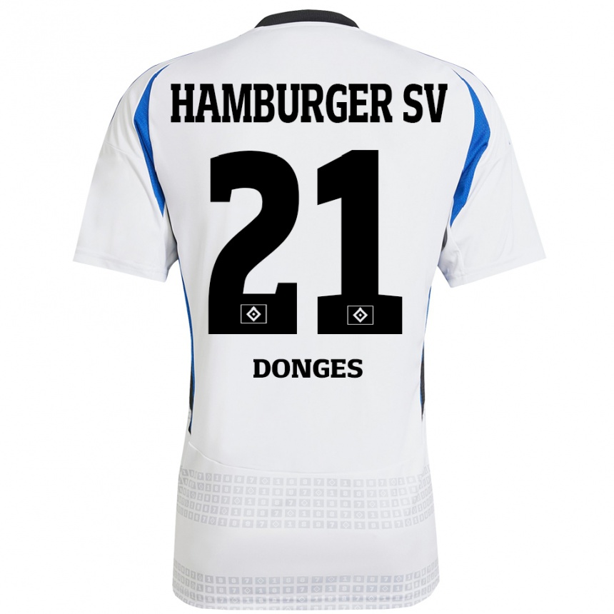 Women Football Jaqueline Dönges #21 White Blue Home Jersey 2024/25 T-Shirt Uk