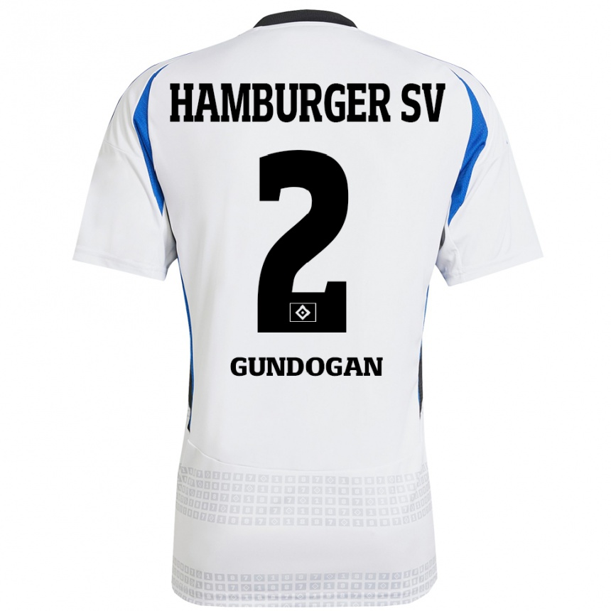 Women Football Haci Gündogan #2 White Blue Home Jersey 2024/25 T-Shirt Uk