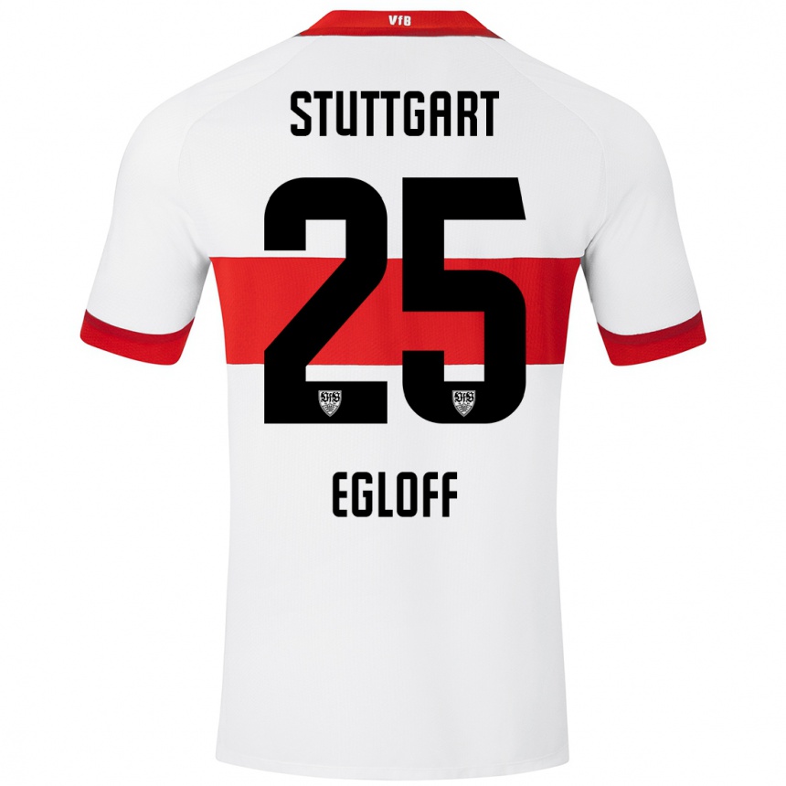 Women Football Lilian Egloff #25 White Red Home Jersey 2024/25 T-Shirt Uk