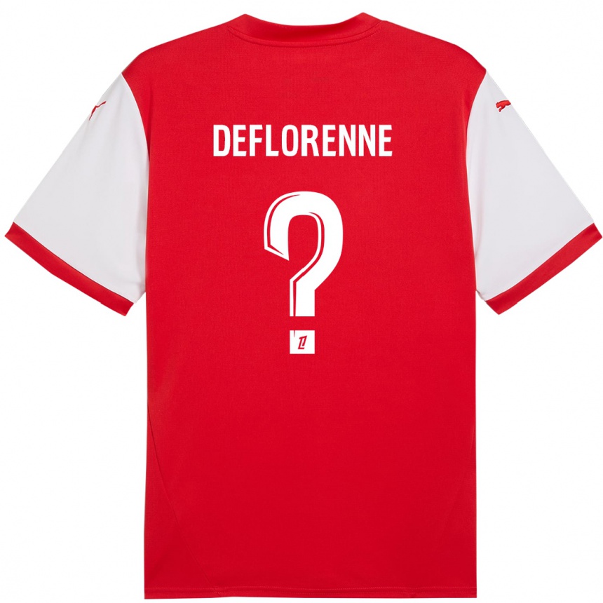 Women Football Théo Deflorenne #0 Red White Home Jersey 2024/25 T-Shirt Uk