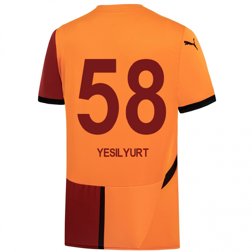 Women Football Ali Yeşilyurt #58 Yellow Red Home Jersey 2024/25 T-Shirt Uk