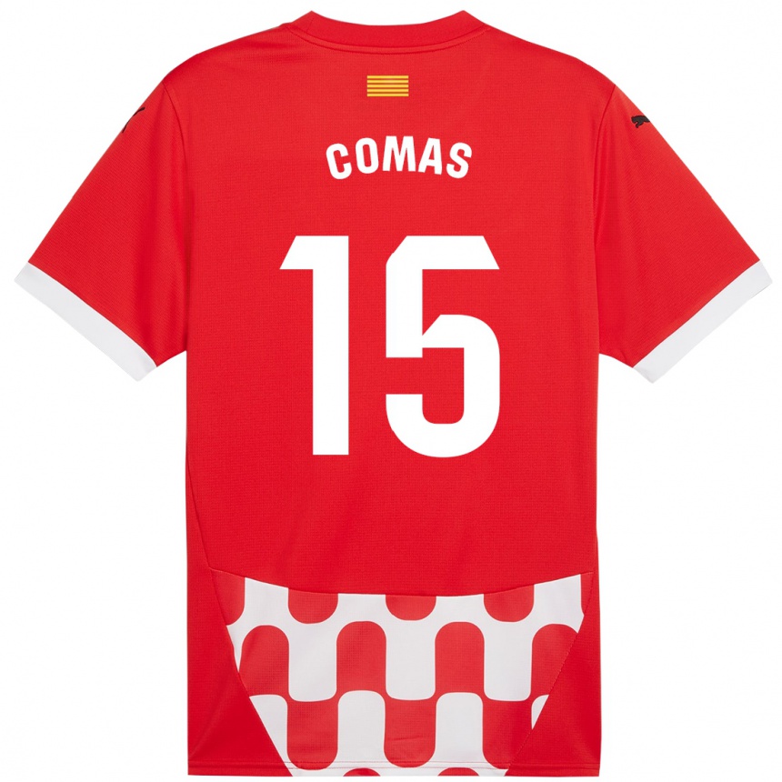 Women Football Oriol Comas #15 Red White Home Jersey 2024/25 T-Shirt Uk