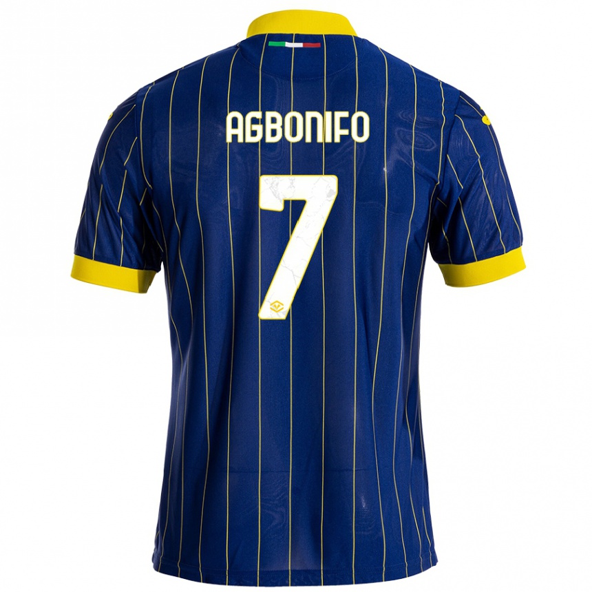 Women Football Richi Agbonifo #7 Blue Yellow Home Jersey 2024/25 T-Shirt Uk