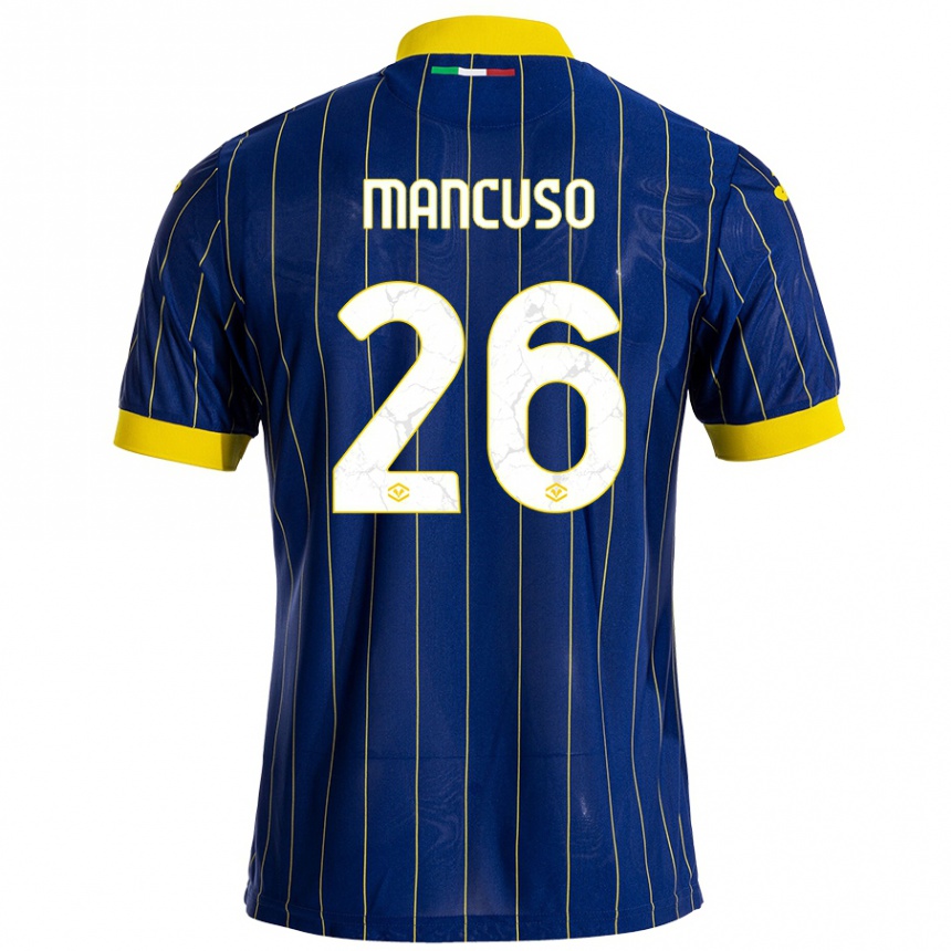 Women Football Giulia Mancuso #26 Blue Yellow Home Jersey 2024/25 T-Shirt Uk