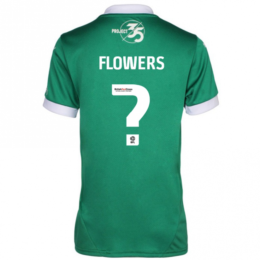 Women Football Lewis Flowers #0 Green White Home Jersey 2024/25 T-Shirt Uk