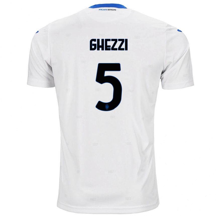 Women Football Samuele Ghezzi #5 White Away Jersey 2024/25 T-Shirt Uk