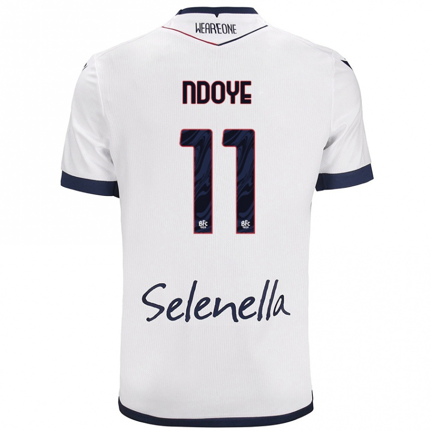 Women Football Dan Ndoye #11 White Royal Blue Away Jersey 2024/25 T-Shirt Uk