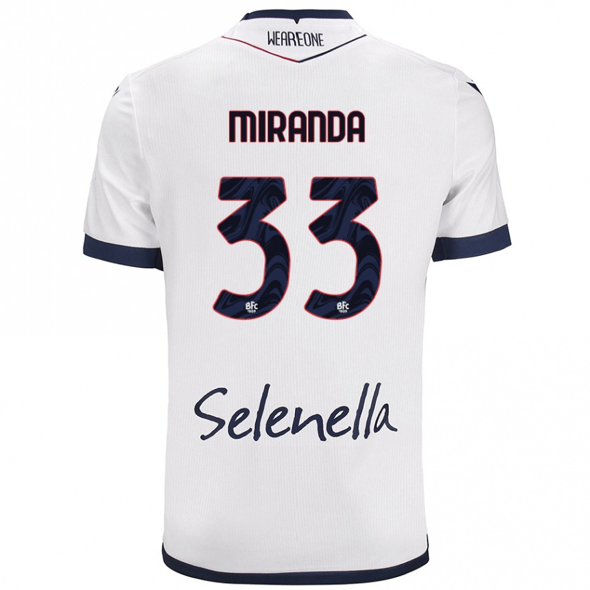 Women Football Juan Miranda #33 White Royal Blue Away Jersey 2024/25 T-Shirt Uk