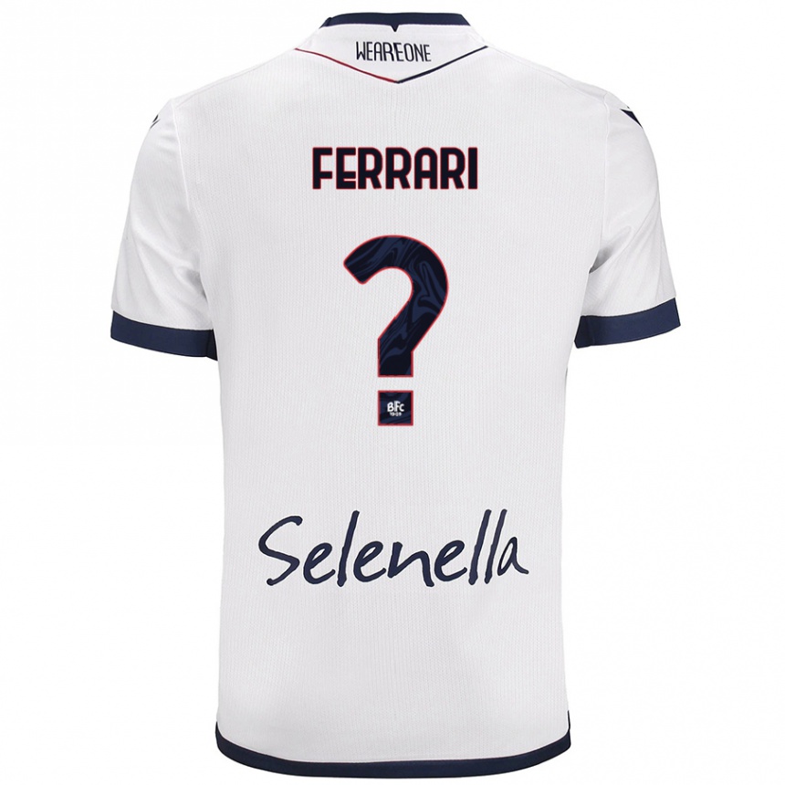 Women Football Flavio Ferrari #0 White Royal Blue Away Jersey 2024/25 T-Shirt Uk