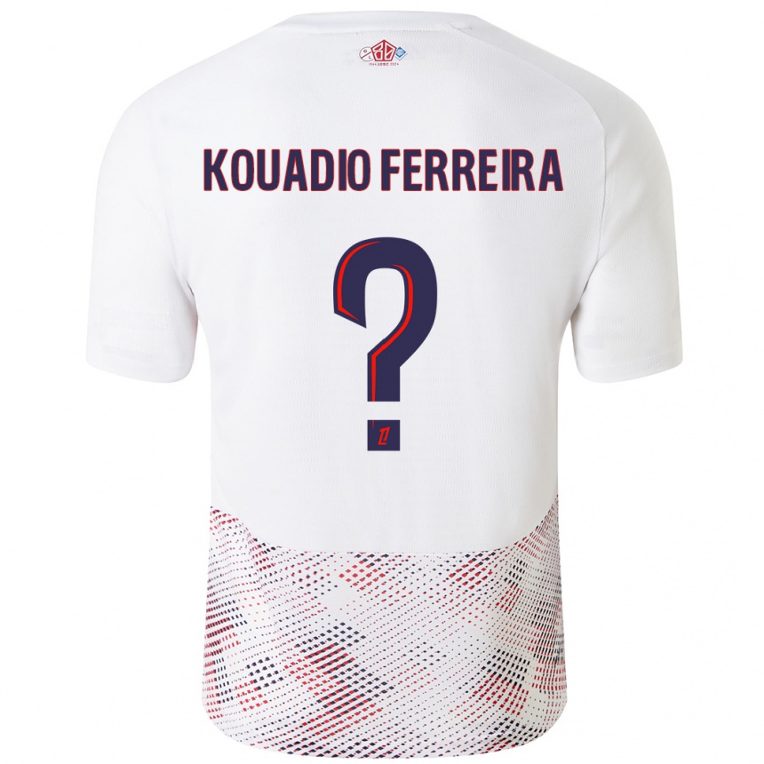 Women Football Wilfrid Kouadio Ferreira #0 White Royal Blue Away Jersey 2024/25 T-Shirt Uk