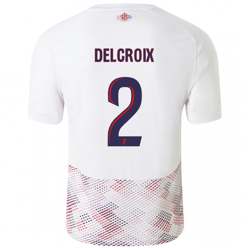 Women Football Céleste Delcroix #2 White Royal Blue Away Jersey 2024/25 T-Shirt Uk