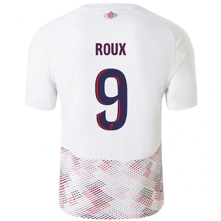 Women Football Danielle Roux #9 White Royal Blue Away Jersey 2024/25 T-Shirt Uk