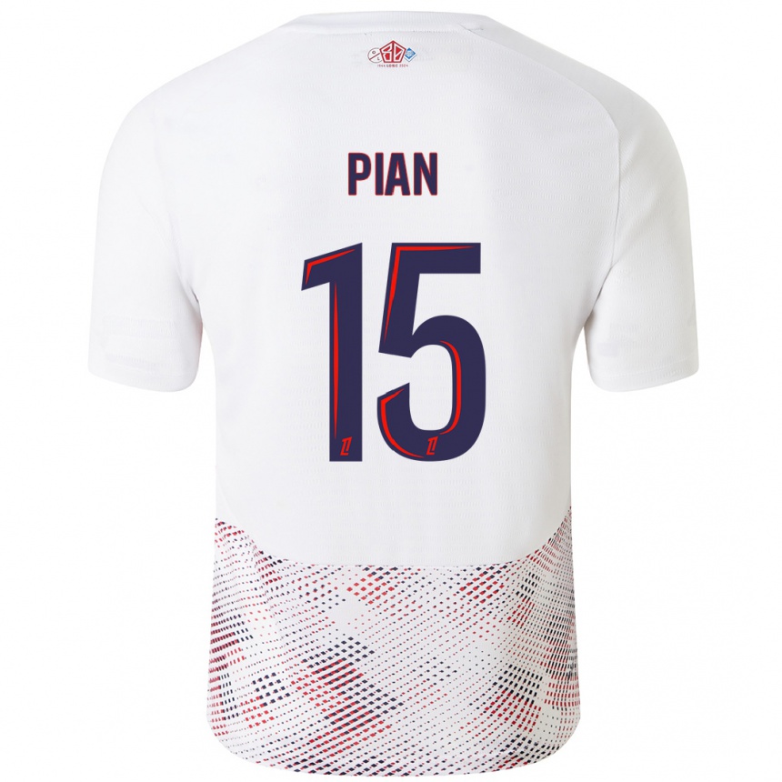 Women Football Julie Pian #15 White Royal Blue Away Jersey 2024/25 T-Shirt Uk